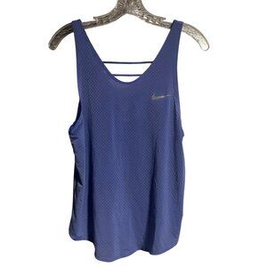 Nike Womens DriFit Breathe Running Tank Top M Lightweight Purple Mesh High Low